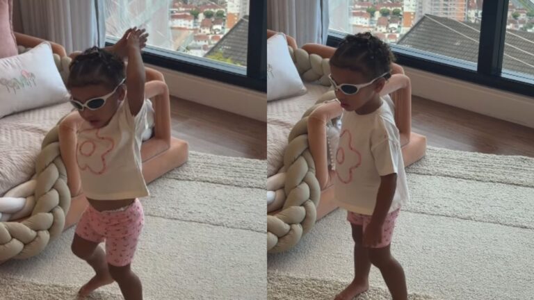 Mavie, filha de Neymar, brinca e encanta web