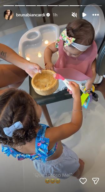 Stories de Bruna Biancardi com Mavie e Mel - Foto: Reprodução / Instagram