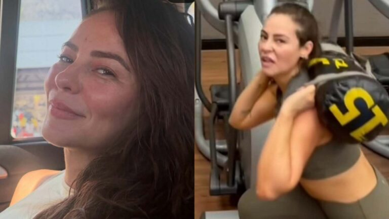 Paolla Oliveira chama a atenção ao exibir seu físico atual durante o treino
