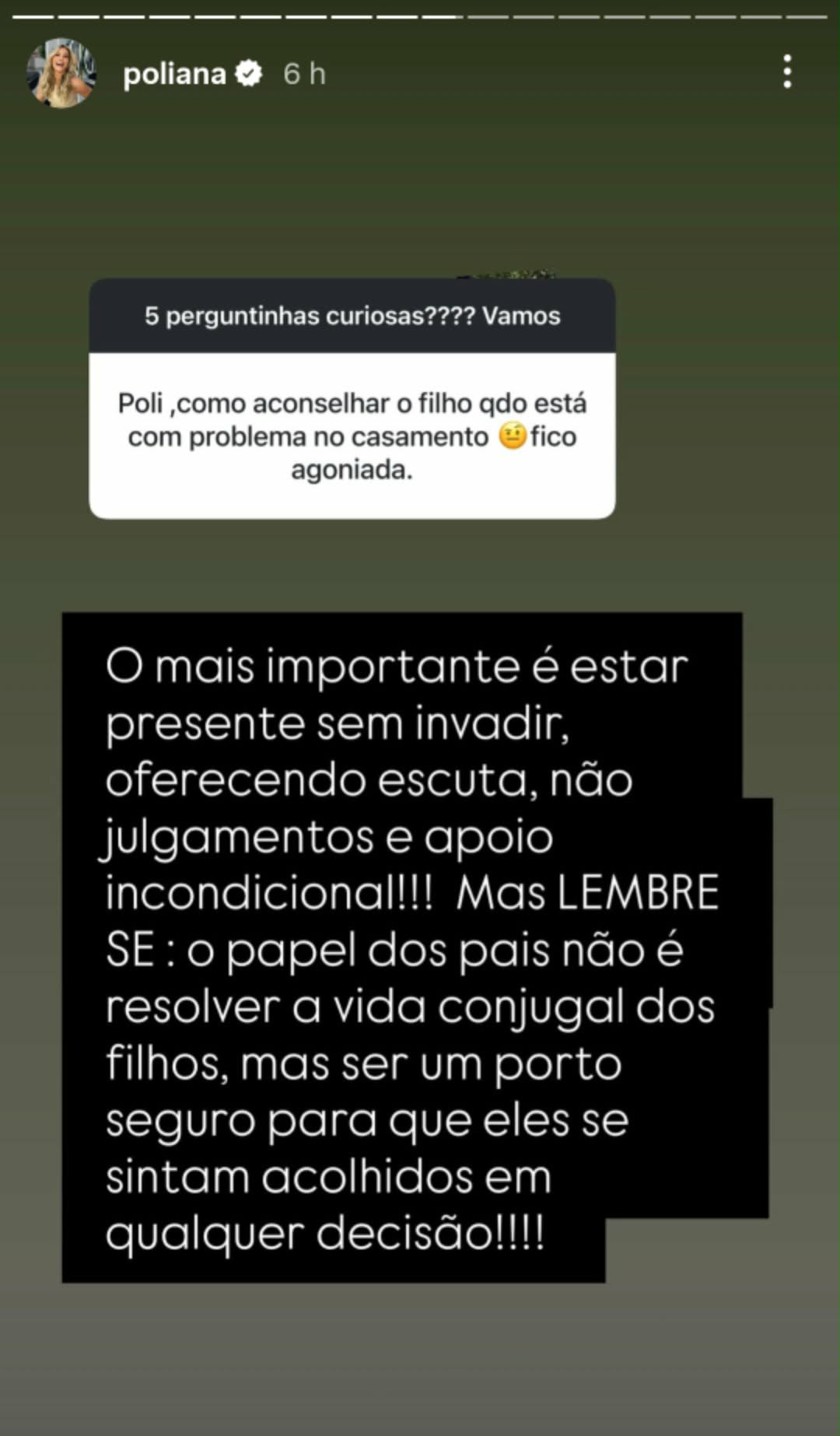 Poliana Rocha dá conselho