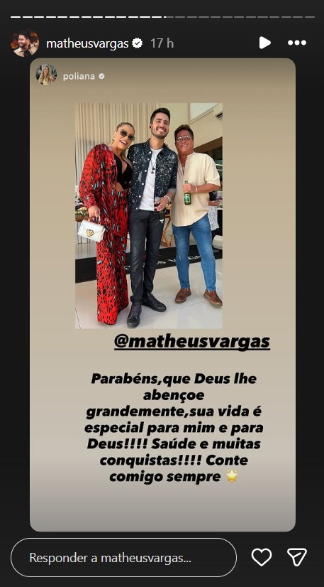 Poliana Rocha celebra o aniversário do enteado, Matheus Vargas - Foto: Reprodução / Instagram @poliana 