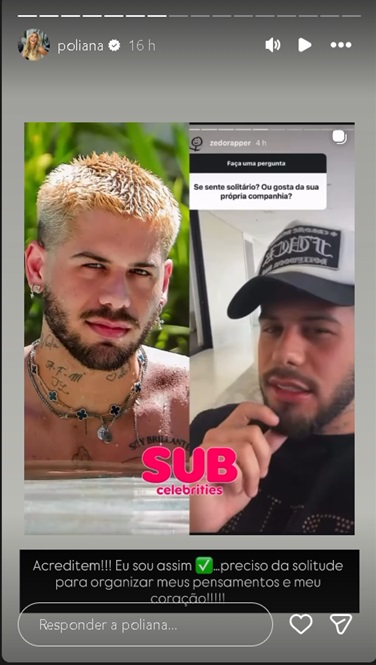 Storie de Poliana Rocha no Instagram