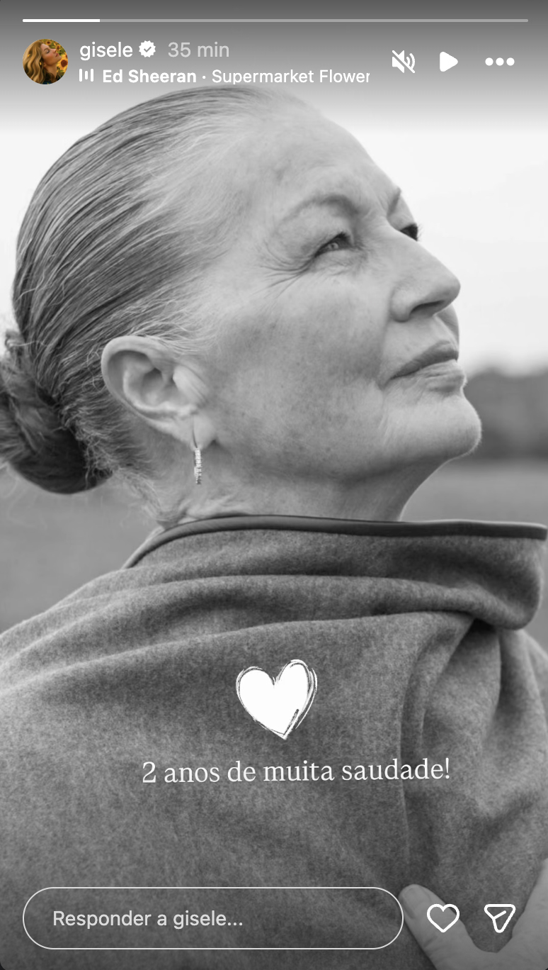 Post de Gisele Bündchen sobre a mãe - Foto: Reprodução / Instagram