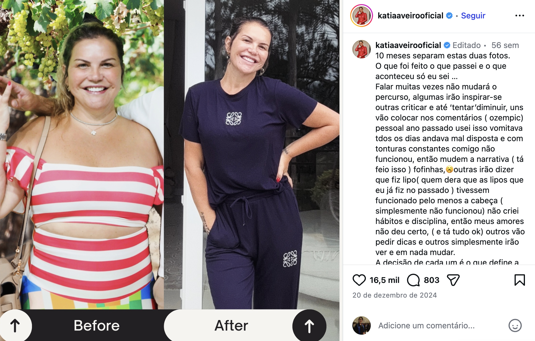 Post de Katia Aveiro - Foto: Reprodução / Instagram