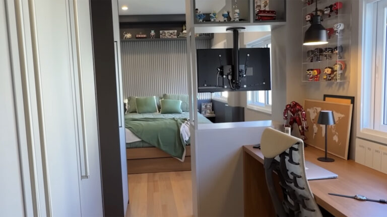 Apresentadora faz mudança radical para dar privacidade para o filho em cobertura duplex