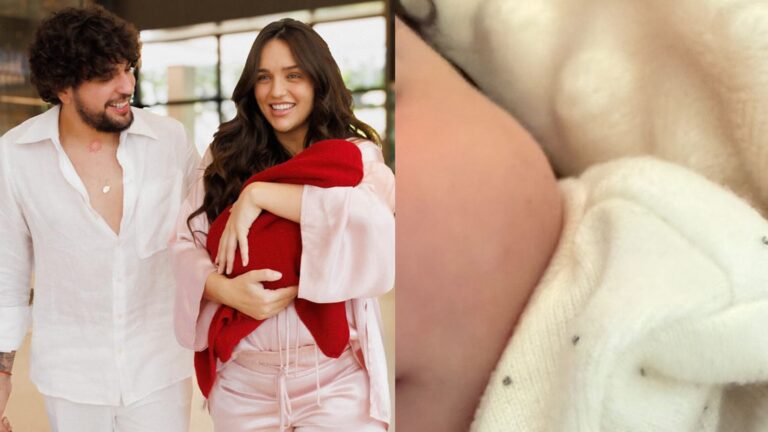 É a cara de quem? Rafa Kalimann exibe nova foto do rosto da filha recém-nascida com Nattan