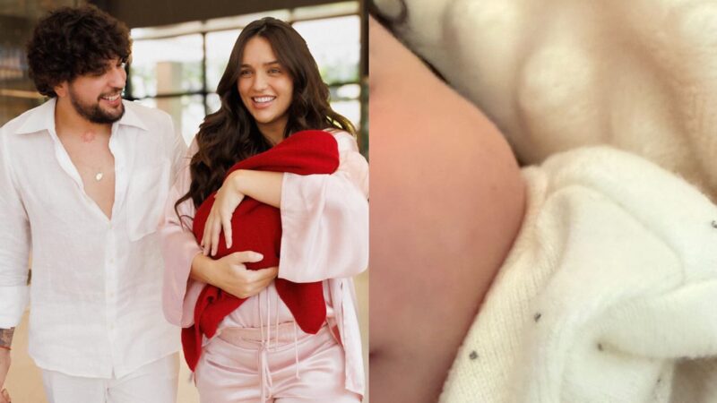 É a cara de quem? Rafa Kalimann exibe nova foto do rosto da filha recém-nascida com Nattan
