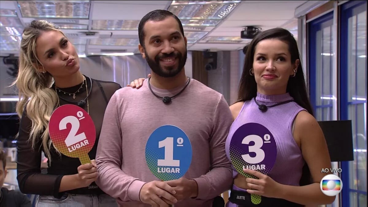 Sarah, Gil do Vigor e Juliette formaram trio no BBB 21 - Foto: Reprodução / TV Globo