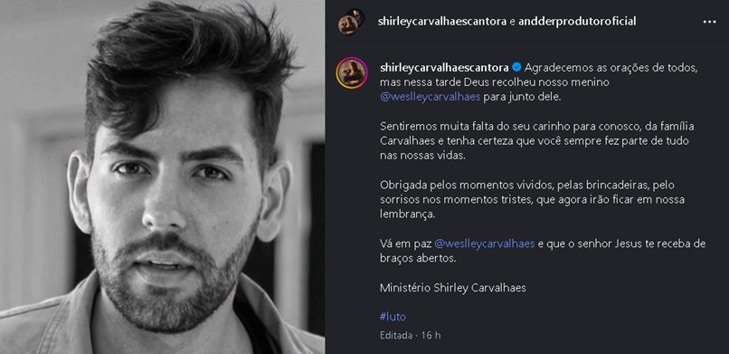 Cantora gospel Shirley Carvalhaes lamenta morte do filho - Foto: Instagram
