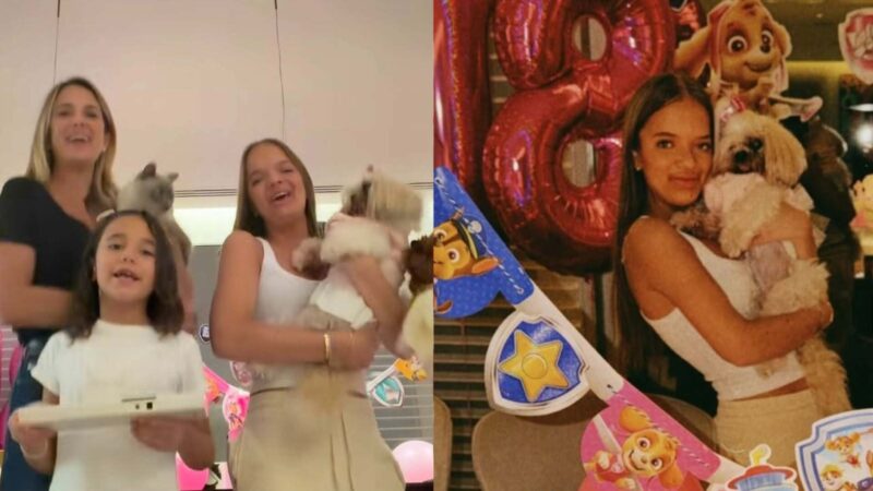 Ticiane Pinheiro e Rafaella Justus fazem festa para cachorra com bolo e tudo; veja