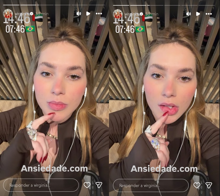 Virginia mostra consequências físicas de sua ansiedade – Foto: Reprodução/Instagram