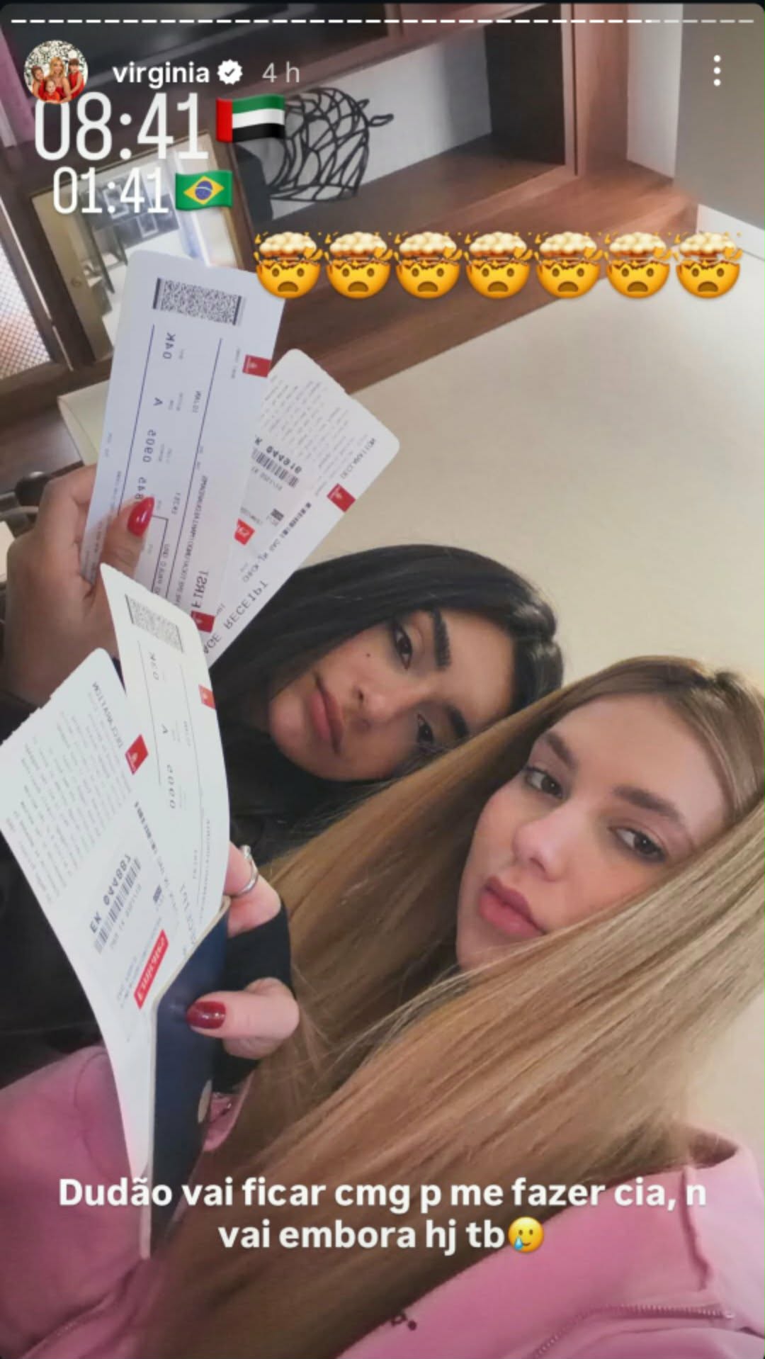 Virginia cancela volta para o Brasil - Foto: @virginia