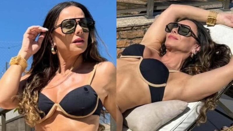 Viviane Araújo impressiona com fotos tomando sol: ‘Humilhando’