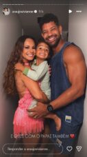 Viviane Araújo com o filho, Joaquim, e o marido, Guilherme Militão - Foto: Reprodução / Instagram @araujovivianne