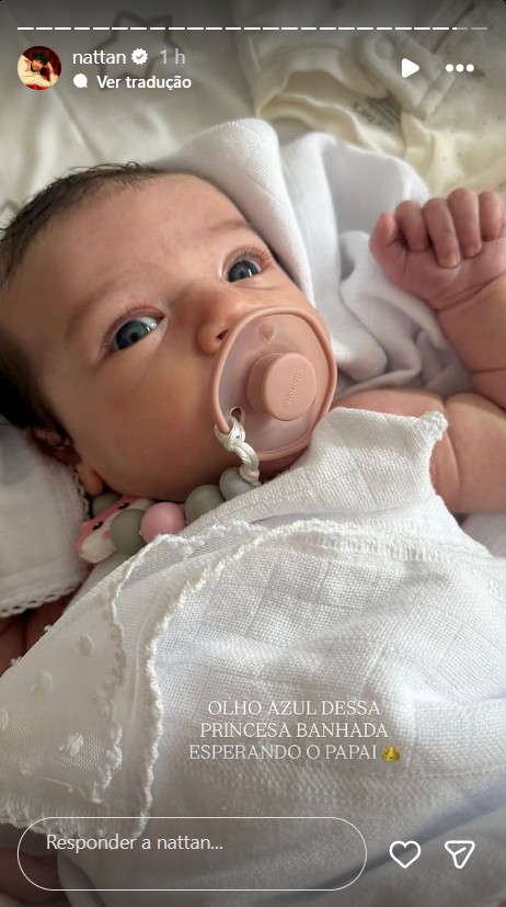 Nattan revela a cor dos olhos da filha, Zuza - Foto: Reprodução/Instagram @nattan