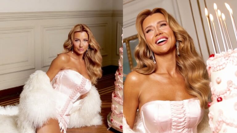 Ana Paula Siebert celebra aniversário de 38 anos com bolo maior que ela; fotos