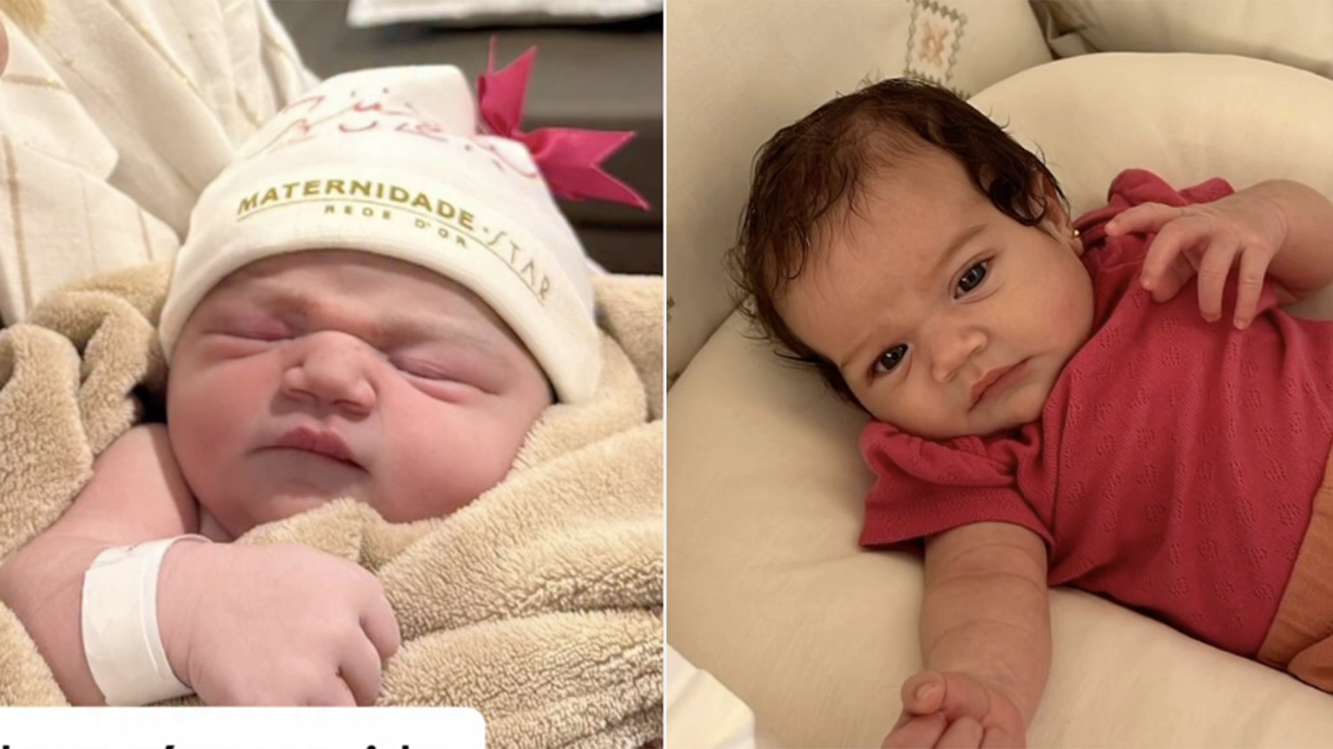 Antes e depois de Zuza Helena, filha de Rafa Kalimann e Nattanzinho - Foto: Reprodução / Instagram