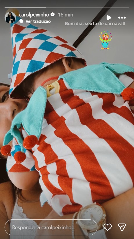 Carol Peixinho com o filho, Bento - Foto: Reprodução / Instagram @carolpeixinho