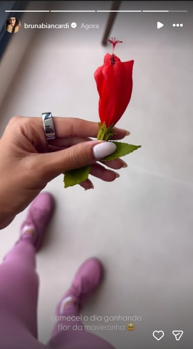 Bruna Biancardi ganha flor de Mavie - Foto: Reprodução/Instagram @brunabiancardi 