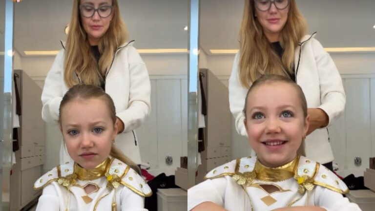 Vicky Justus encanta com fantasia fashionista de Carnaval na escolinha