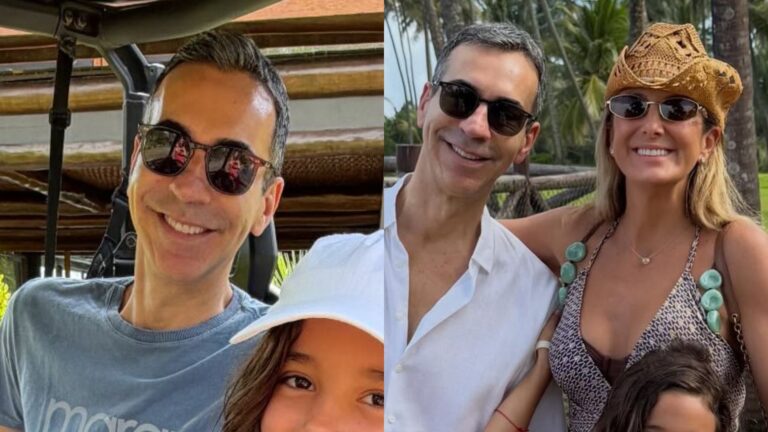 Cesar Tralli compartilha foto com a filha e semelhança impressiona