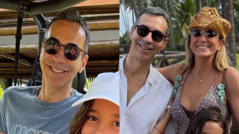 Cesar Tralli compartilha foto com a filha e semelhança impressiona