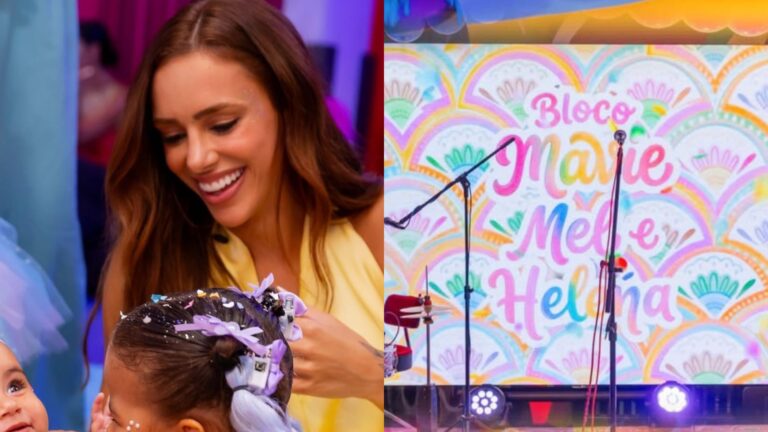 Bruna Biancardi organiza “Bloco Mavie, Mel e Helena” e reúne filhas de Neymar