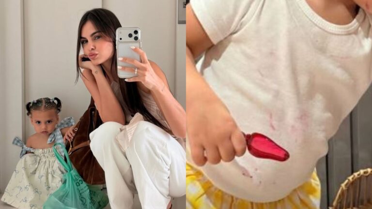Amanda Kimberlly se diverte ao mostrar primeira experiência de Helena com batom: “Evento canônico”