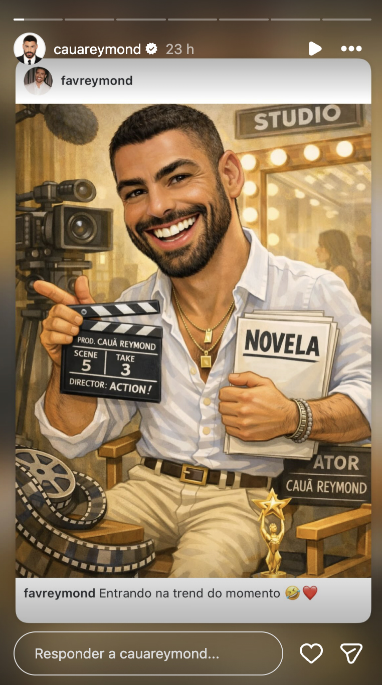 Caricatura feita com IA de Cauã Reymond - Foto: Reprodução