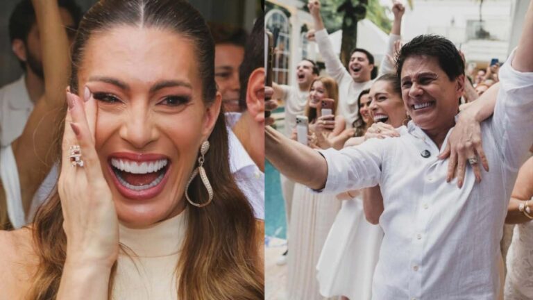 Elaine Mickely mostra sua reação e de César Filho no chá revelação de Luma Cesar