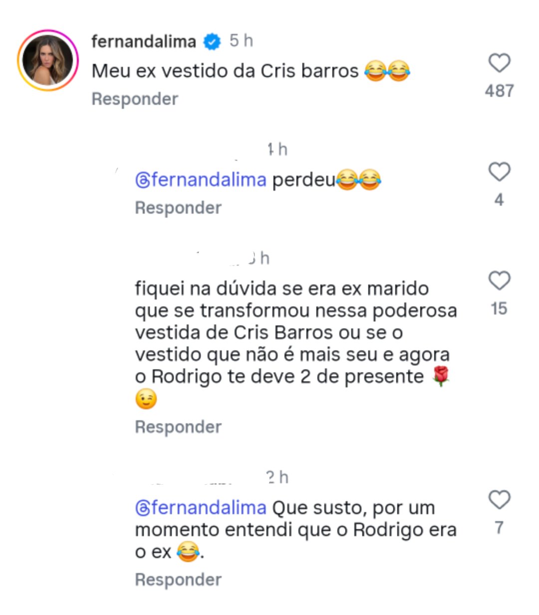 Fernanda Lima confunde com comentário para Rodrigo Hilbert