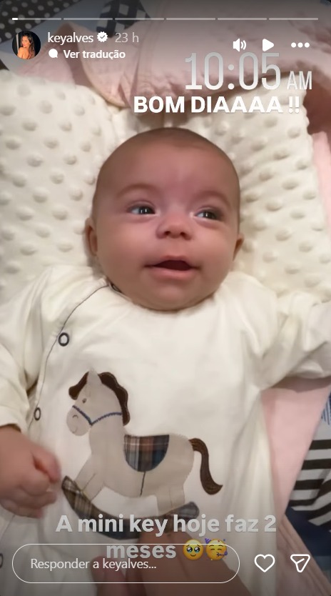 Rosamaria, filha de Key Alves e Bruno Rosa - Foto: Reprodução / Instagram @keyalves
