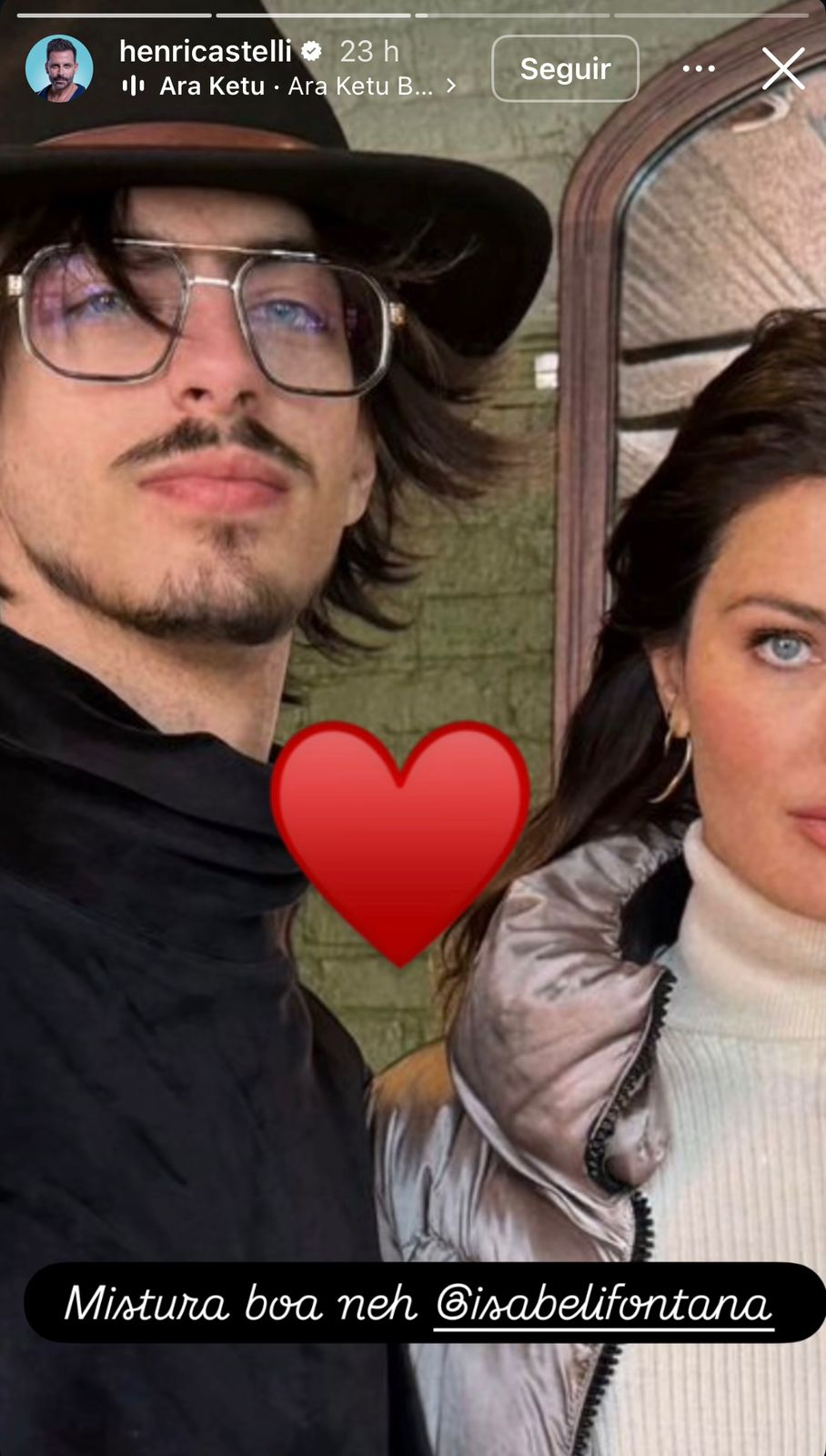 Lucas Fontana com a mãe, Isabeli Fontana - Foto: Reprodução / Instagram @henricastelli