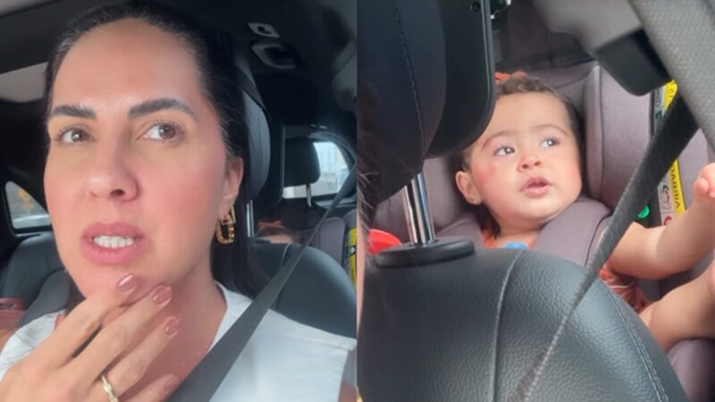 Graciele Lacerda descobre causa de mancha no rosto da filha e inicia desmame de medicamento