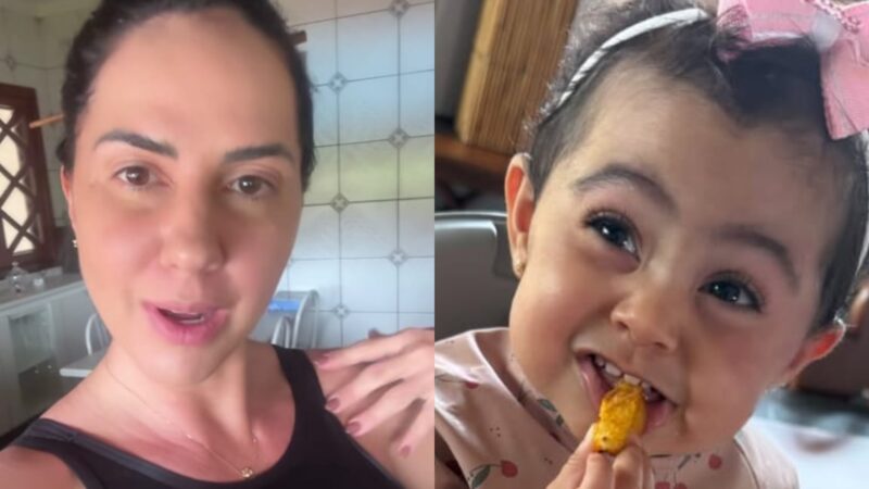 Filha de Graciele Lacerda rouba a cena com look fashion: ‘Vê se eu aguento’