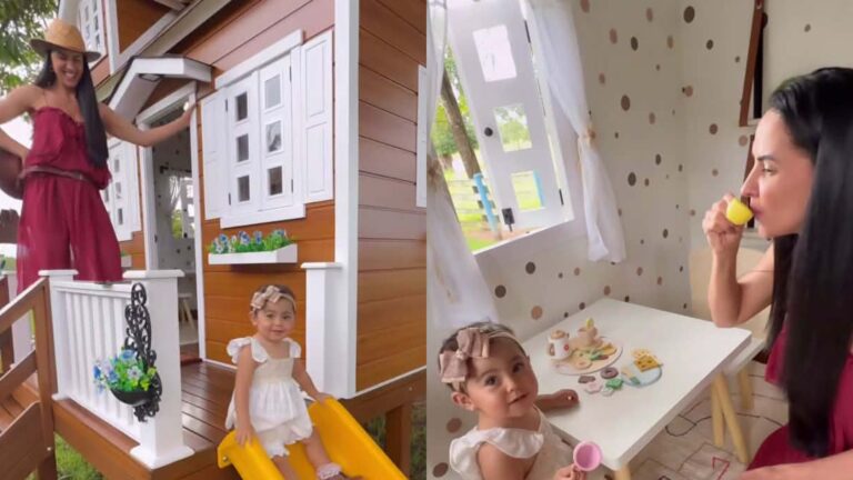 Graciele Lacerda encanta ao mostrar a filha brincando em casa de brinquedo luxuosa