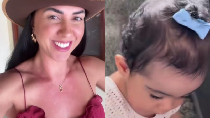 Filha de Graciele Lacerda encanta ao surgir de bota em dia na fazenda