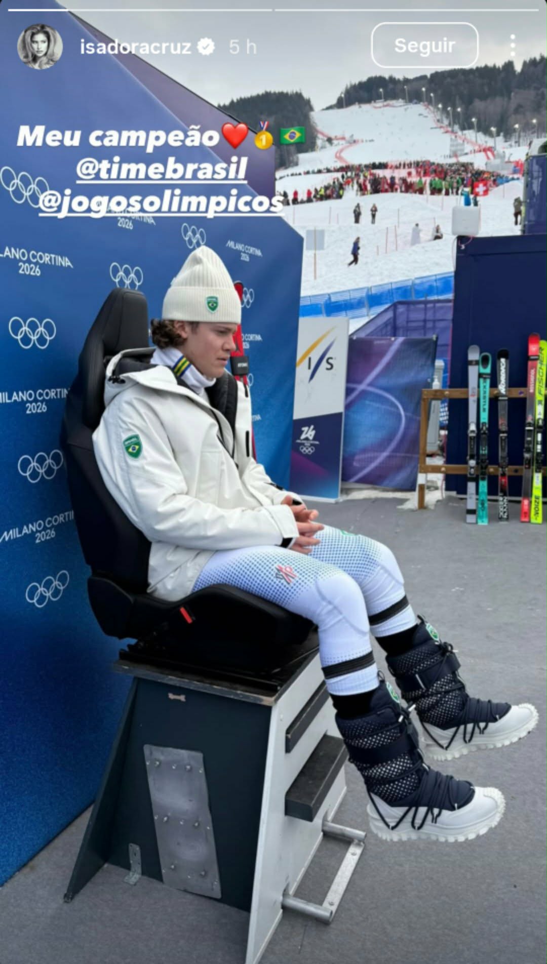 Isadora Cruz comemora conquista de Lucas Pinheiro Braathen