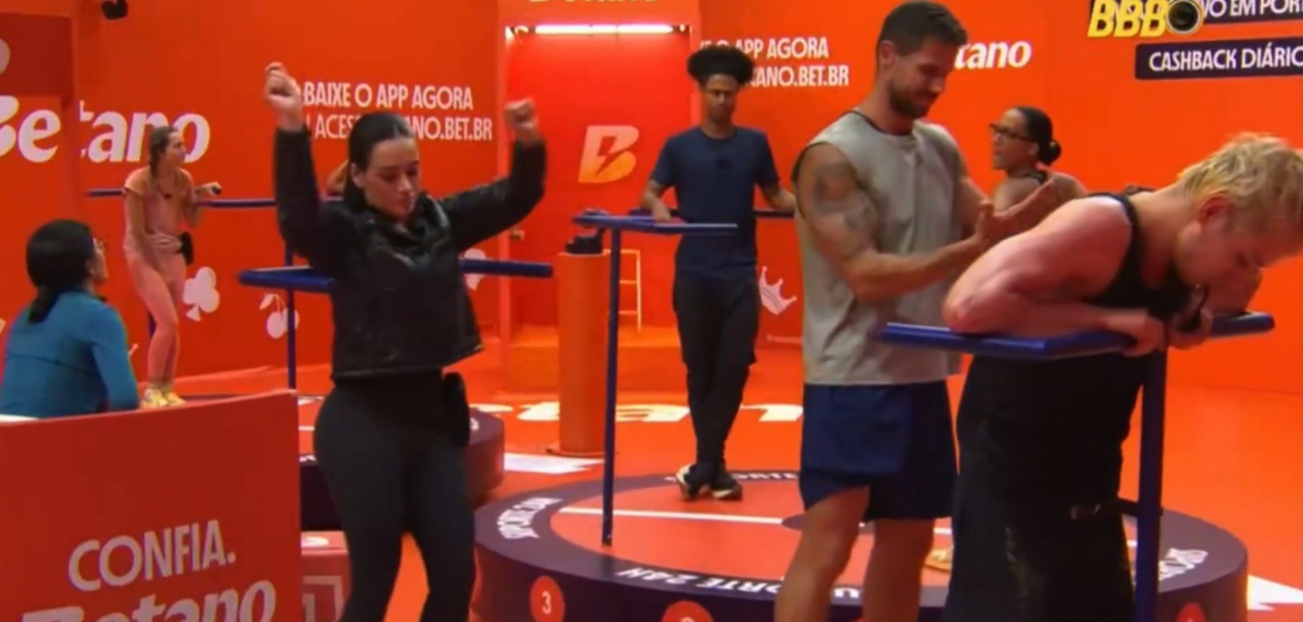 Jordana na prova de resistência do BBB 26 - Foto: Reprodução / TV Globo