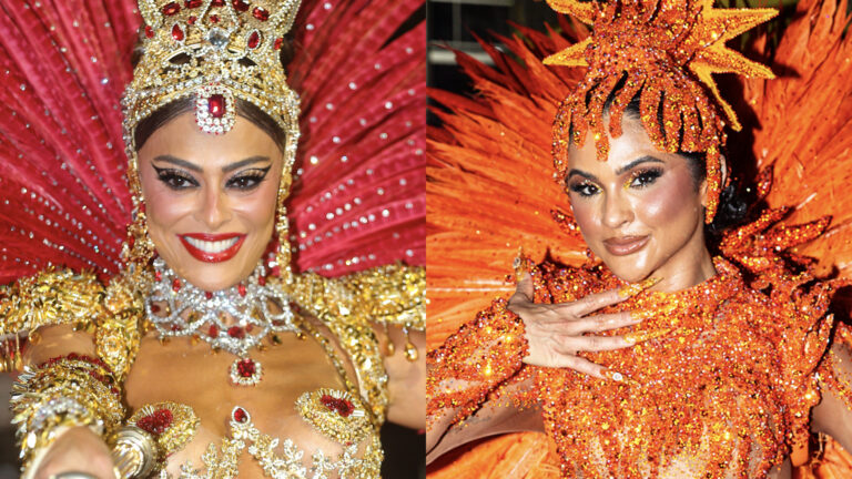 Juliana Paes e Mileide Mihaile brilham como rainhas de bateria na Sapucaí