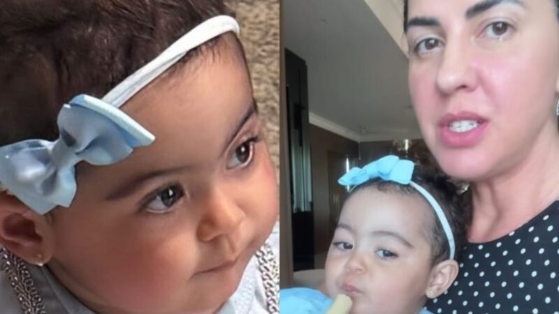 Clara, filha de Graciele Lacerda, surge com look diferentão para ir à igreja