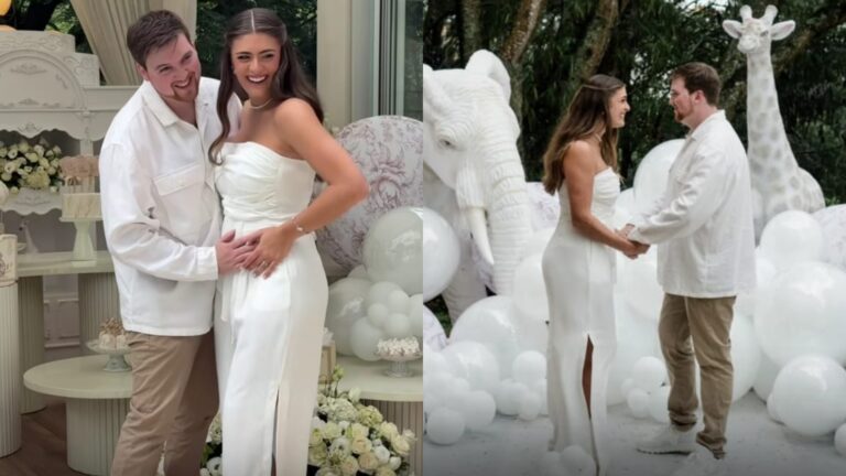 Luma Cesar, filha de Elaine Mickely e Cesar Filho, descobre sexo de seu primeiro bebê