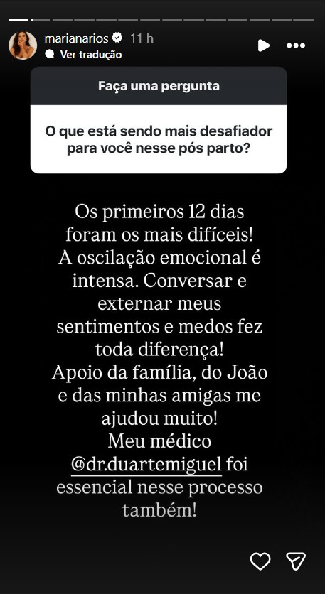 Mariana Rios fala sobre o pós-parto - Foto: Reprodução/Instagram @marianarios 