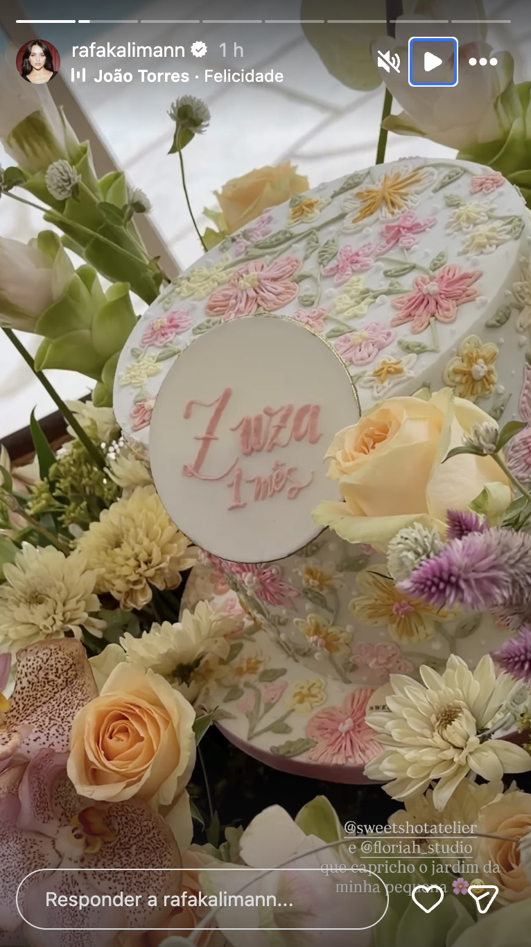 Mesversário de Zuza, filha de Rafa Kalimann e Nattan - Foto: Reprodução / Instagram