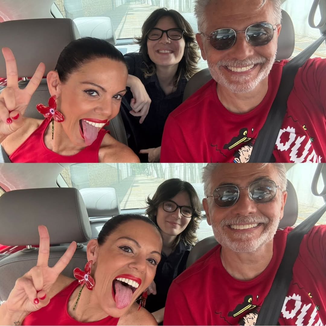 Mocita Fagundes com o marido, Tarcísio Filho, o filho, Theo - Foto: Reprodução / Instagram @mocitafagundes_oficial