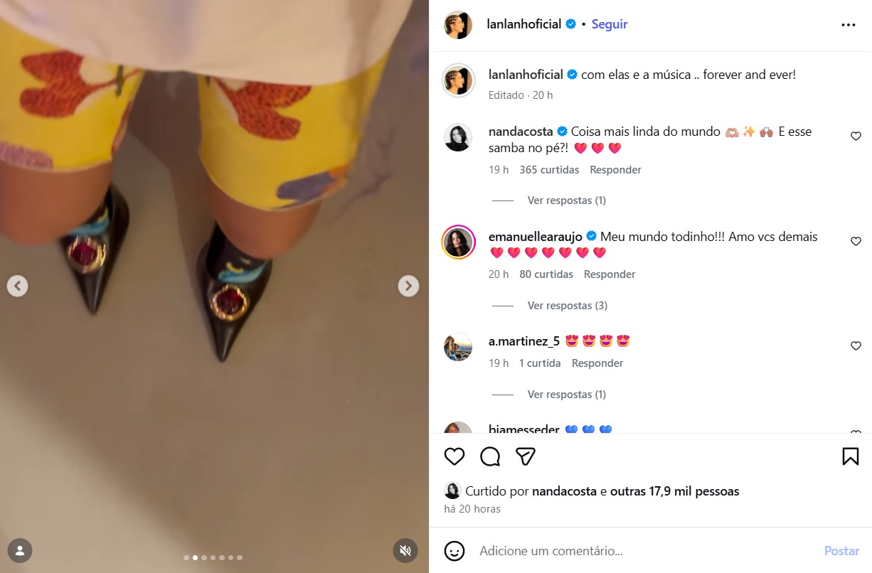 Nanda Costa deixa comentário carinhoso em post de Lan Lanh com as filhas - Foto: Reprodução / Instagram @lanlanhoficial