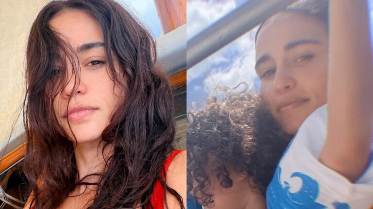 Filhas gêmeas de Nanda Costa esbanjam fofura em passeio de barco com a mãe