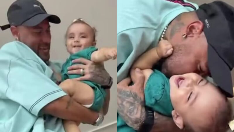 Neymar Jr surge em momento fofo com a filha caçula, Mel