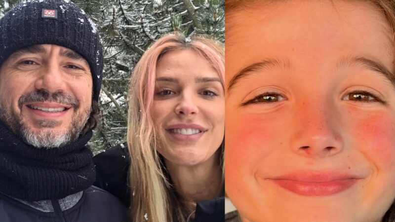 Rafa Brites e Felipe Andreoli comemoram o aniversário do filho