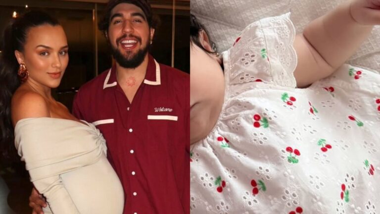 É a cara de quem? Filha de Rafa Kalimann e Nattan esbanja fofura ao surgir em nova foto